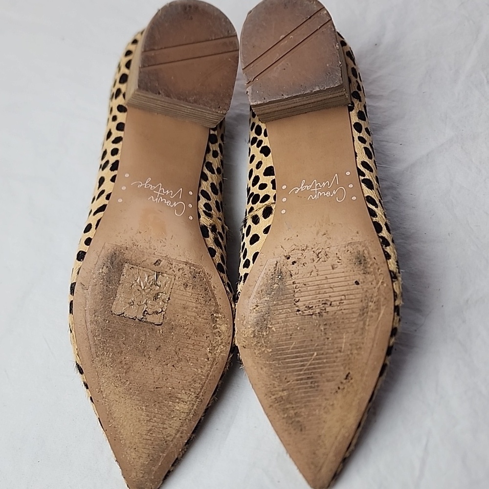 Crown Vintage Juryan Pump Leopard Print Leather Upper 2" Block Heel Size 6 - Picture 7 of 8